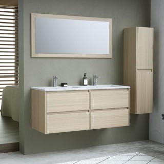 Ensemble TIMBER, set de salle de bain 120, vanity+vasque+miroir & colo