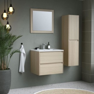 Ensemble TIMBER, set de salle de bain 60, vanity+vasque+miroir & colon