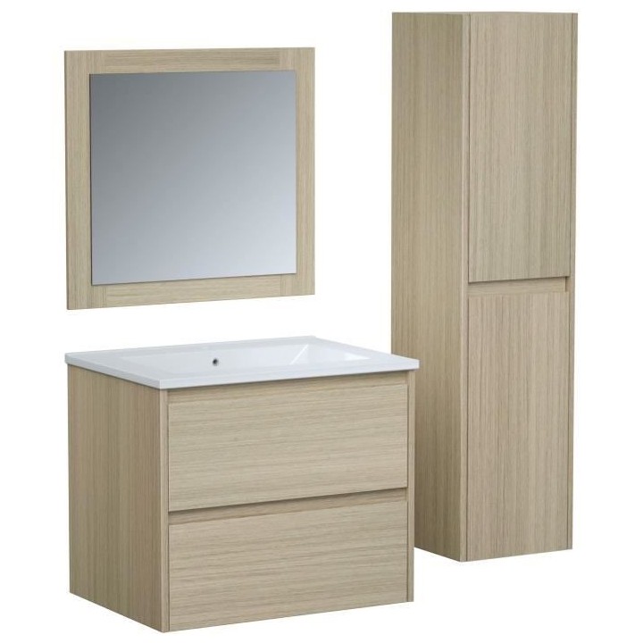 Ensemble TIMBER, set de salle de bain 60, vanity+vasque+miroir & colon
