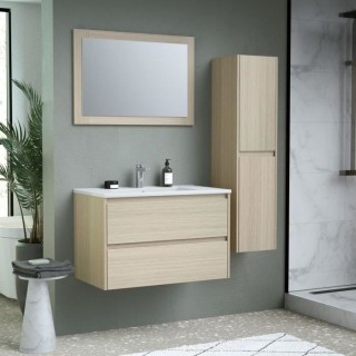 Ensemble TIMBER, set de salle de bain 80, vanity+vasque+miroir & colon