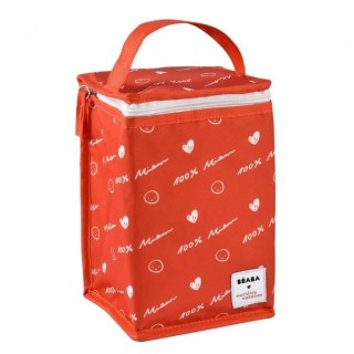 BEABA, Pochette repas isotherme Rouge Mathilde Cabanas