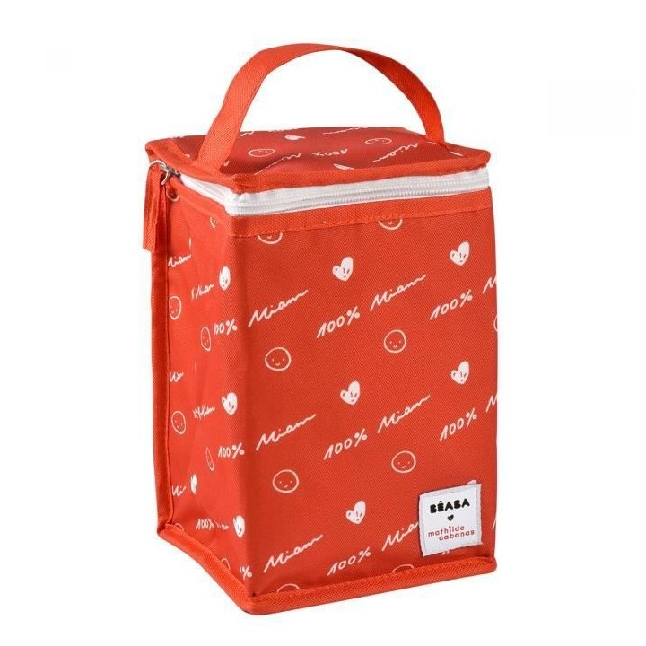 BEABA, Pochette repas isotherme Rouge Mathilde Cabanas