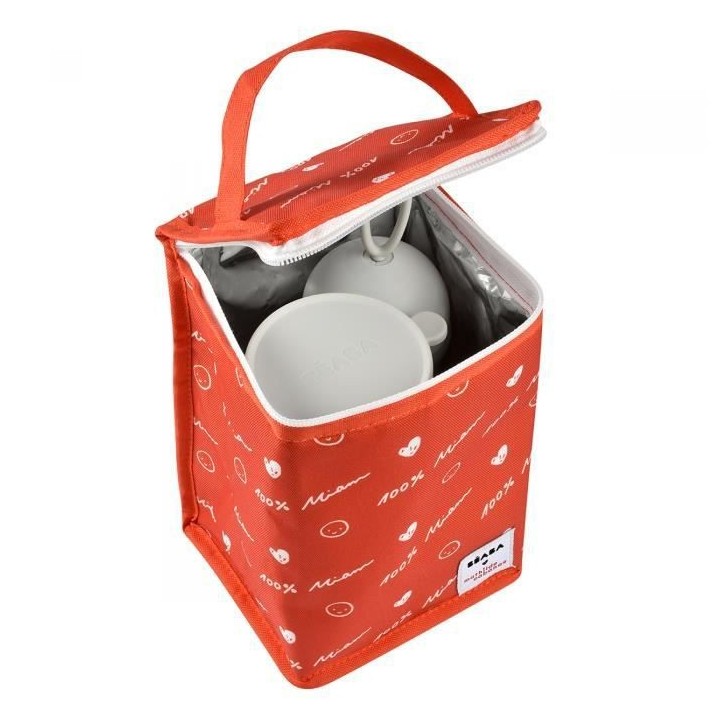 BEABA, Pochette repas isotherme Rouge Mathilde Cabanas