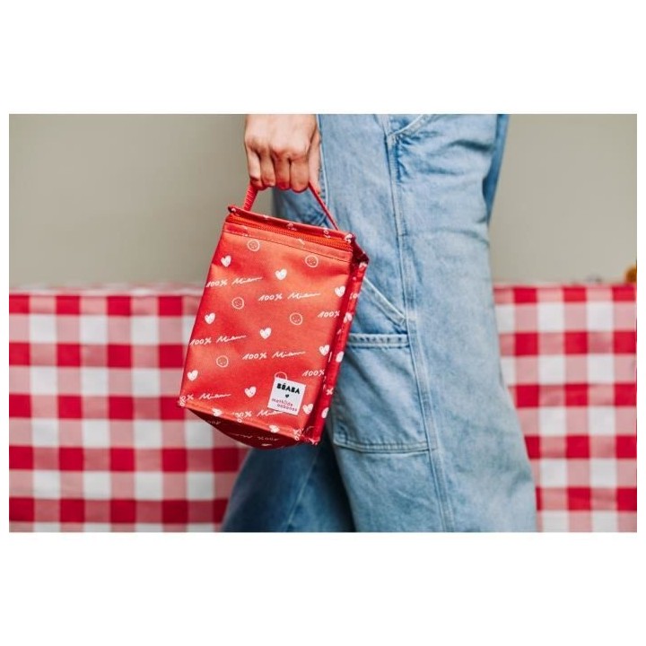 BEABA, Pochette repas isotherme Rouge Mathilde Cabanas