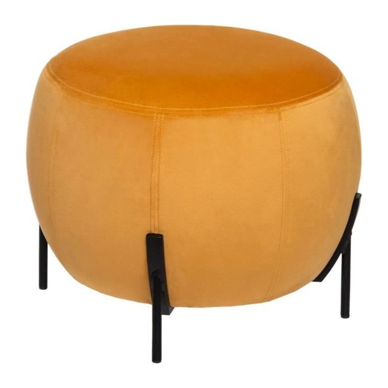 Pouf en velours Calabaza - Ocre