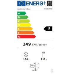 Réfrigérateur congélateur bas - CONTINENTAL EDISON - 325L - Total No Frost - distributeur d'eau- Inox