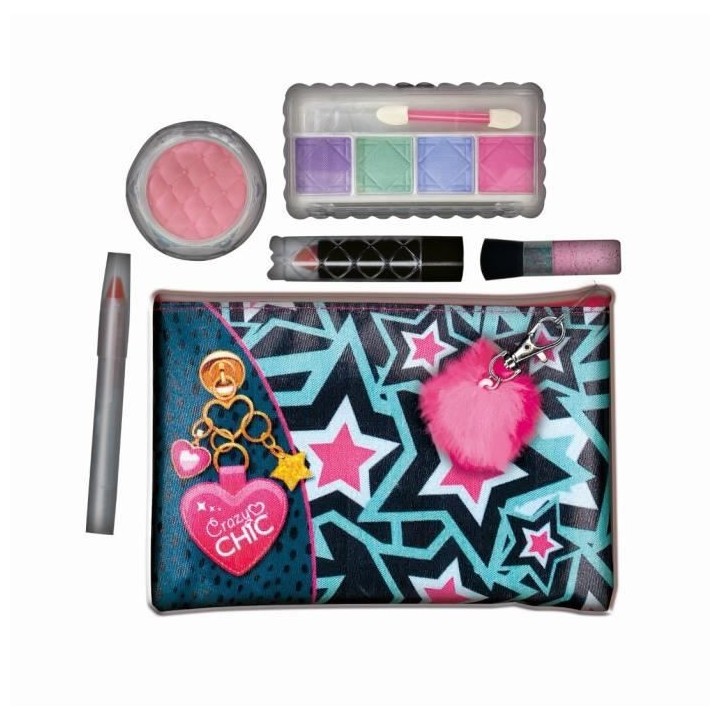 Clementoni Crazy Chic - Pochette de Maquillage lavable en tissu - Cont