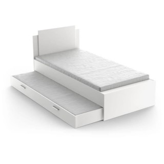 Lit gigogne LIFE 1 personne - 90 x 190/200 cm - Décor blanc - DEMEYER