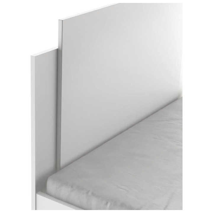Lit gigogne LIFE 1 personne - 90 x 190/200 cm - Décor blanc - DEMEYER