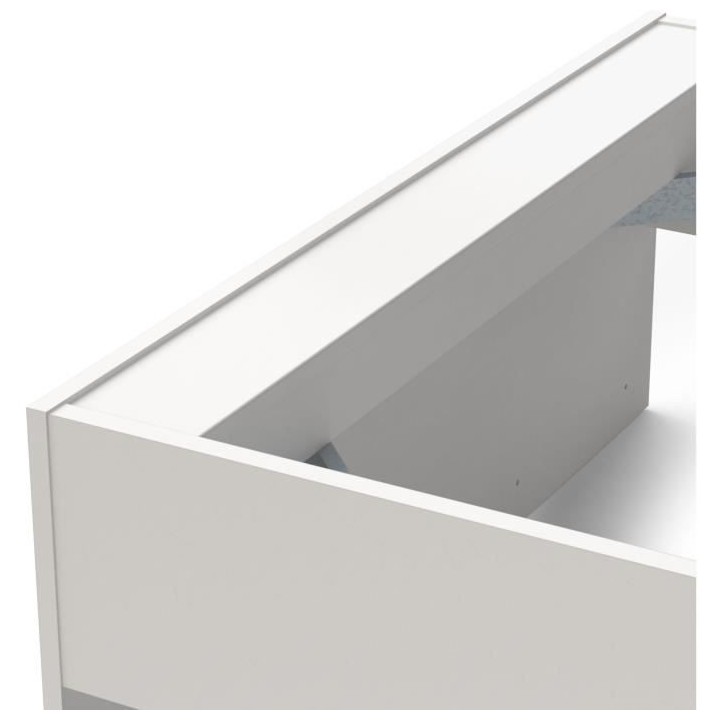 Lit gigogne LIFE 1 personne - 90 x 190/200 cm - Décor blanc - DEMEYER