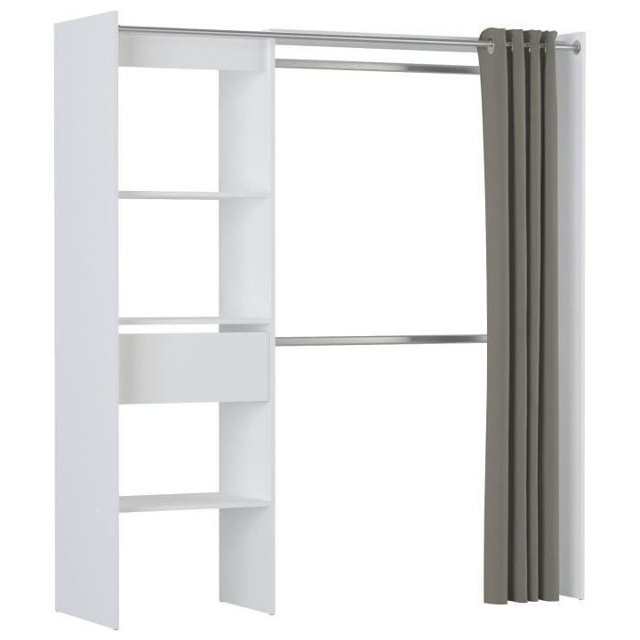 Chambre complete enfant LILA : Lit + Dressing - Décor blanc - DEMEYER