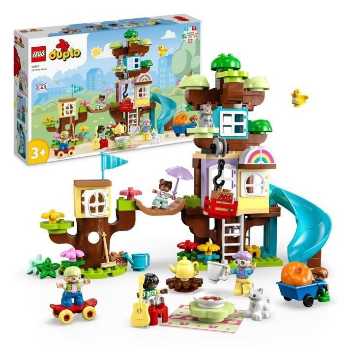 LEGO DUPLO 10993 La Cabane dans l'Arbre 3-en-1, Jouet Éducatif pour E