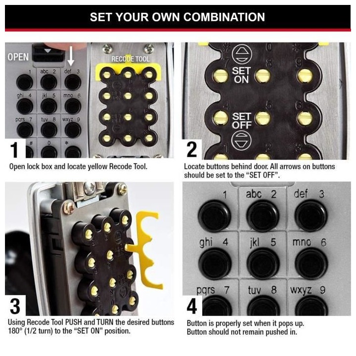 Boite a Clés sécurisée murale MASTERLOCK 5423EURD - Boutons Poussoi