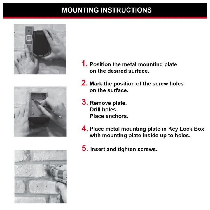 Boite a Clés sécurisée murale MASTERLOCK 5423EURD - Boutons Poussoi