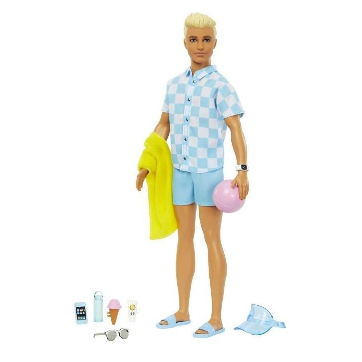 BARBIE - BARBIE BEACH DAY KEN (CP4) - 21A - poupée - 3 ans et +
