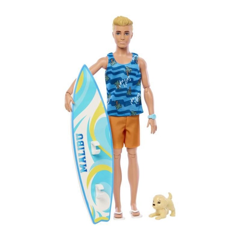 BARBIE - BARBIE KEN SURF DOLL + ACCY (CP6) - 21A - poupée - 3 ans et +