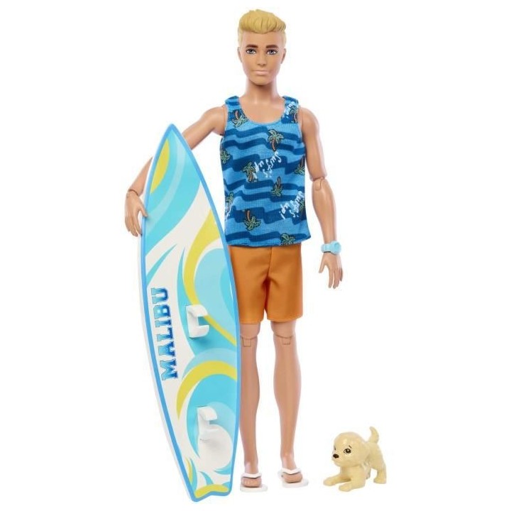 BARBIE - BARBIE KEN SURF DOLL + ACCY (CP6) - 21A - poupée - 3 ans et