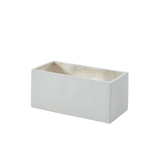 Bac a fleurs en fibre de verre style ciment - 56 x 27 x 25 cm - 35 L -
