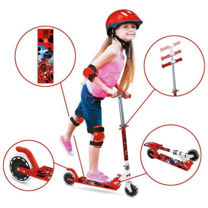 MONDO - Trottinette / Patinette 2 roues pliable - Miraculous