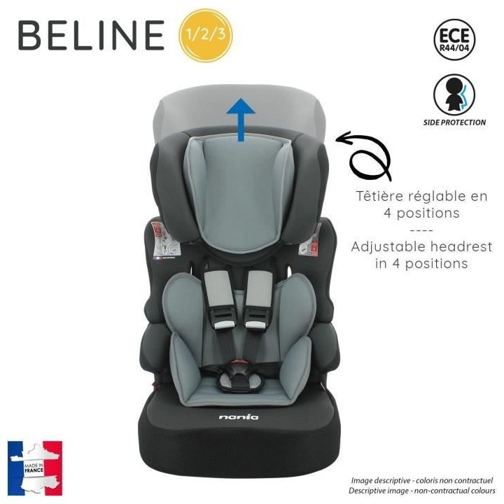 Siege auto NANIA BELINE Groupe 1/2/3 (9-36Kg) - Tetiere réglable en h
