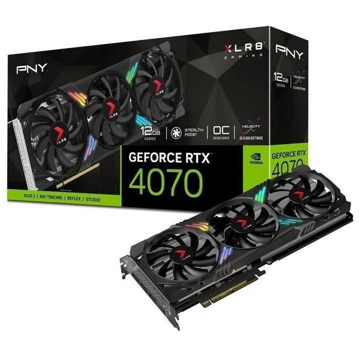 PNY - Carte Graphique - GeForce RTX™ 4070 XLR8 Gaming VERTO EPIC-X R