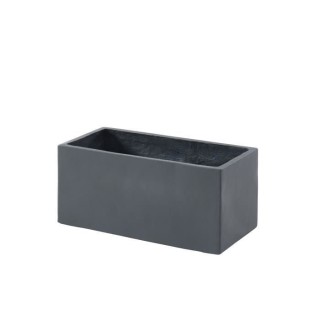 Bac a fleurs en fibre de verre style ciment - 56 x 27 x 25 cm - 35 L -