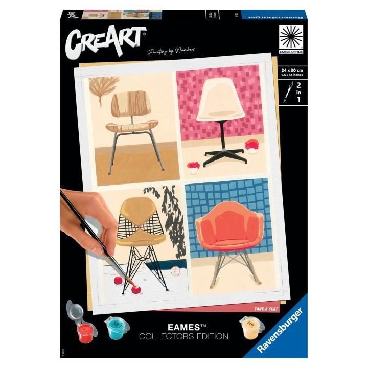 CreArt 24x30 cm EAMES - Loisir créatif - Peinture par numéros - Adul
