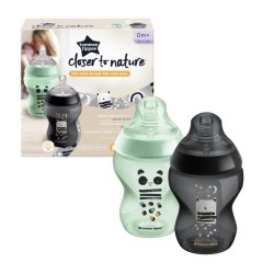 TOMMEE TIPPEE 2 Biberons CTN 260 ml, sans BPA, décoré