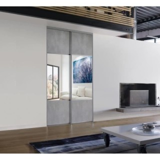 OPTIMUM Kit Portes de placard coulissantes - L120 cm x H250 cm - Déco