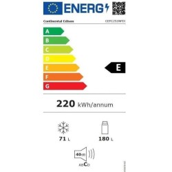 Réfrigérateur congélateur bas 251L Total No Frost Inox