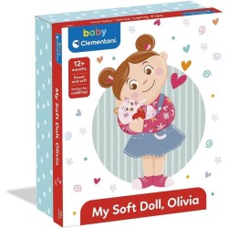 Baby Clementoni - Olivia, ma poupée a moi - Poupée douce 26,5cm + 3 accessoires