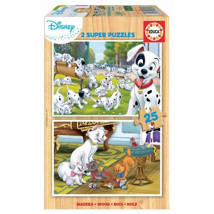 /puzzle/51934-bois-disney-animals-dalmatiens-aristochats-2-puzzles-en-bois-8412668180826.html