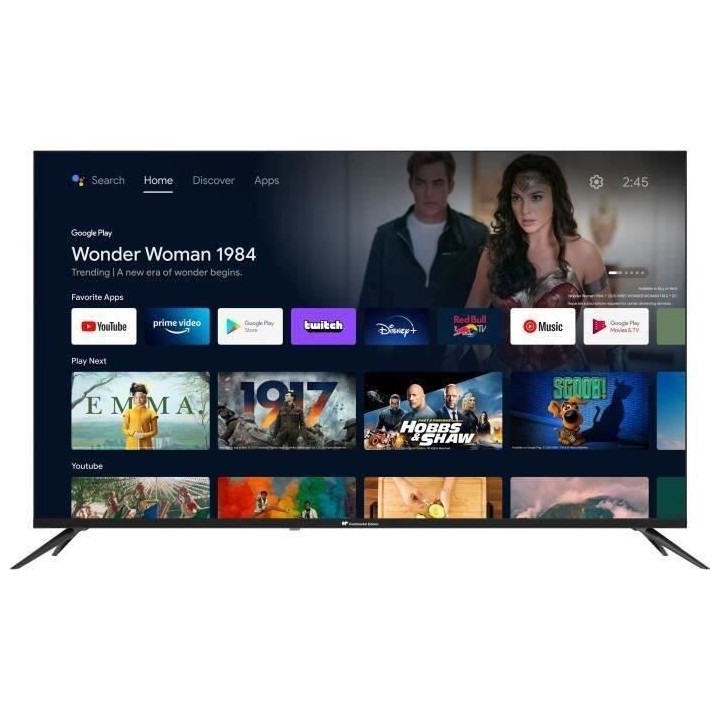 CONTINENTAL EDISON CEQLED50SA22B6 - TV QLED UHD 4K 50“ (126 cm) - Sm