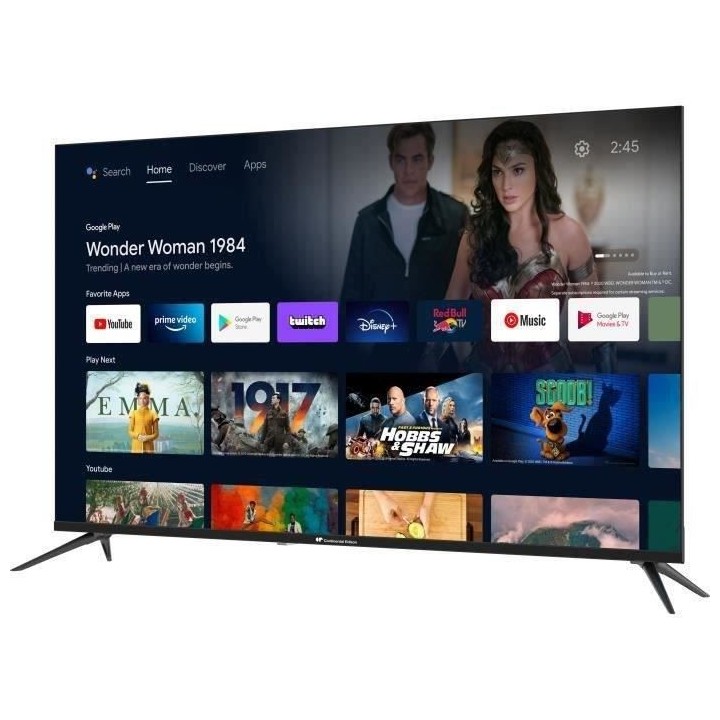 CONTINENTAL EDISON CEQLED50SA22B6 - TV QLED UHD 4K 50“ (126 cm) - Sm