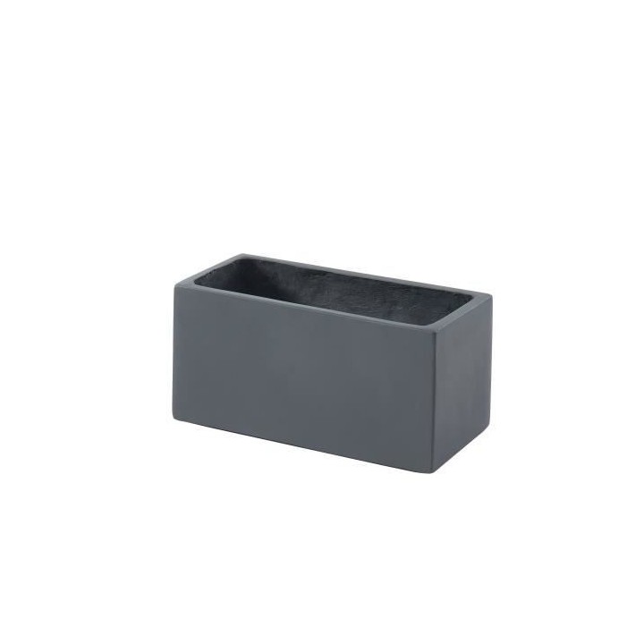 Bac a fleurs en fibre de verre style ciment - 44 x 22 x 20 cm - 20 L -