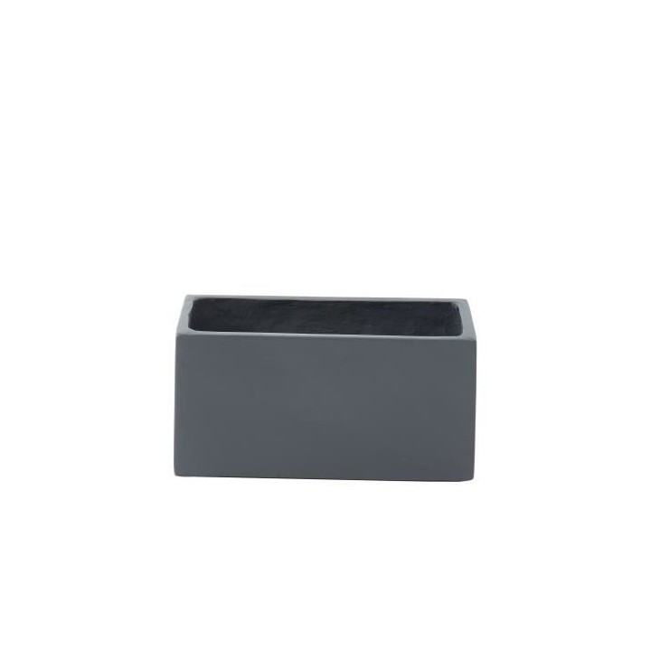 Bac a fleurs en fibre de verre style ciment - 44 x 22 x 20 cm - 20 L -