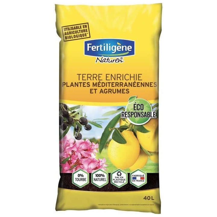 FERTILIGENE Terre Plantes Méditerranéennes et Agrumes UAB 40 L - Nou