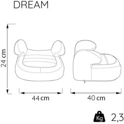 Rehausseur bas NANIA DREAM - Groupe 2/3 (15-36 Kg) - Access gris - Fabriqué en France