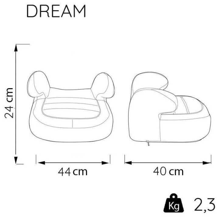 Rehausseur bas NANIA DREAM - Groupe 2/3 (15-36 Kg) - Access gris - Fab