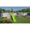 Aire de jeux en bois 2,20 m ULTRA XPERIENCE - TRIGANO JARDIN - Mur d'escalade toboggan et balançoires - 8 enfants