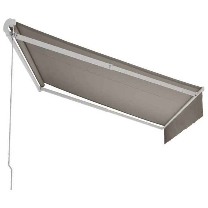 Store banne manuel sans coffre 2,40 x 2m en aluminium, structure blanc