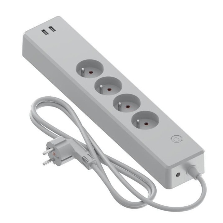 MULTIPRISE 4 ENTRÉES + 2 USB