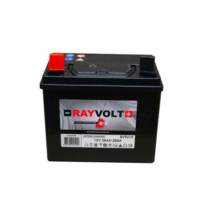 Batterie tondeuse RAYVOLT U19 28AH 280A + a gauche