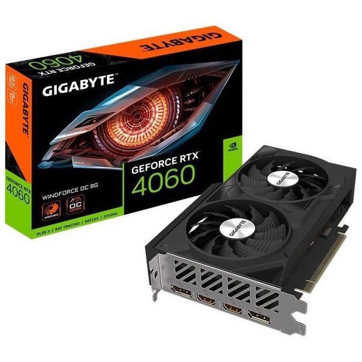 GIGABYTE - Carte Graphique - GeForce RTX™ 4060 WINDFORCE OC 8G