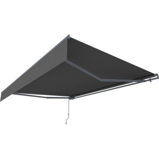 Store banne manuel sans coffre 2,40 x 2m en aluminium, structure grise