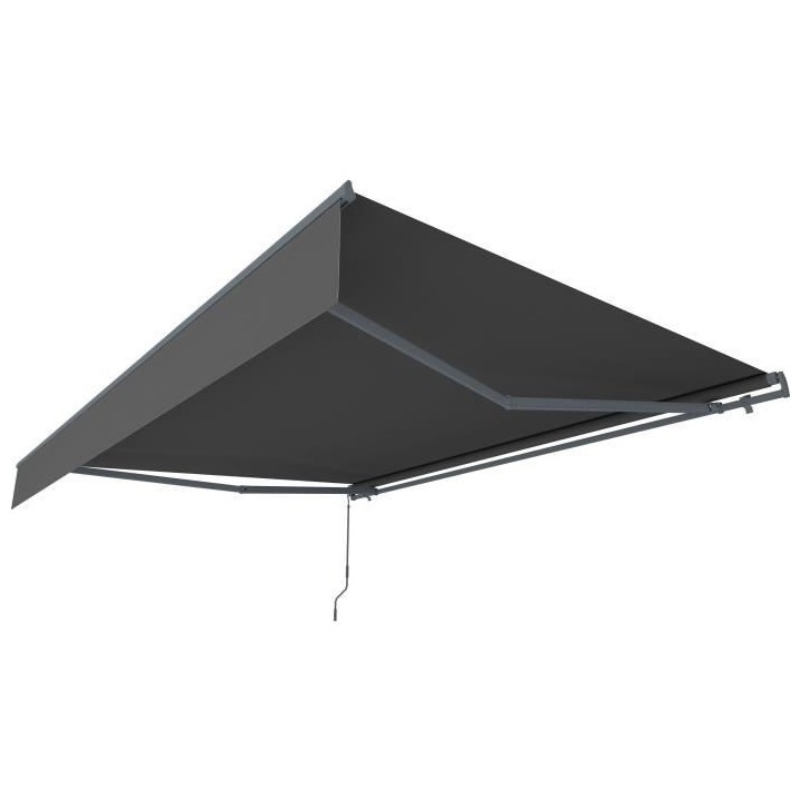 Store banne manuel sans coffre 2,40 x 2m en aluminium, structure grise