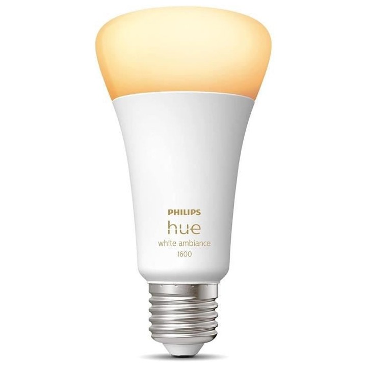Philips Hue White Ambiance, ampoule LED connectée E27, Equivalent 100