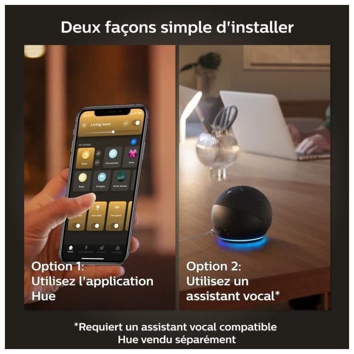 Philips Hue White Ambiance, ampoule LED connectée E27, Equivalent 100