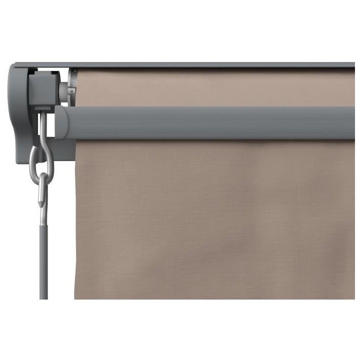 Store banne manuel semi coffre 2,90 x 2m en aluminium, structure grise