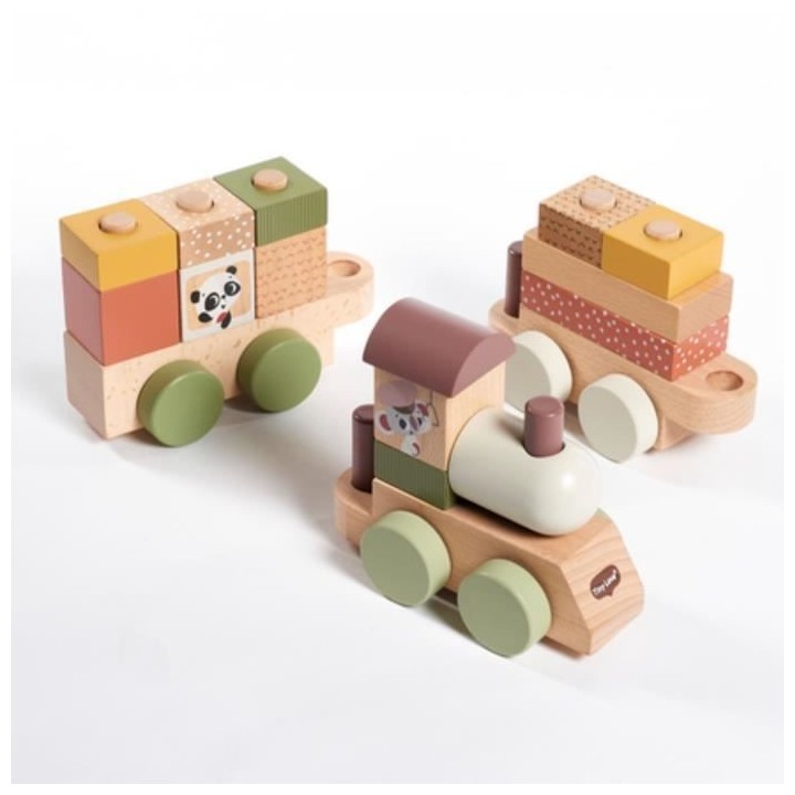 TINY LOVE, Train a empiler en bois, a partir de 18 mois, Boho Chic